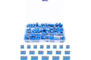 AYWHP Set di 100 morsetti a vite PCB, 5 mm, colore blu, 2 pin, 3 pin, 4 pin, 300 V, 16 A, compatibile con progetti elettronici Arduino fai da te (80 x 2 pin, 15 x 3 pin, 5 x 4 pin)