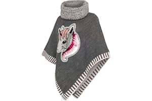 Danaest Poncho da bambina con unicorno, con paillettes reversibili