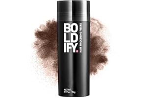 BOLDIFY Fibres Capillaires Naturelles - 56g - Poudre Densifiante Cheveux - Poudre Cheveux Pour Cheveux Clairsemés - Masque la Perte de Cheveux en 15 Secondes - Pour Femmes et Hommes (Marron Moyen)
