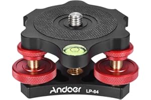 Andoer Tripod Leveling Base Leveler Tri-wheel Leveler with Bubble Level Bag for Canon Nikon Sony DSLR Camera