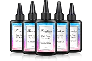 FRENSHION 5x100G Resina dura UV, polimerizzazione più rapida, ingiallimento zero, solare ultravioletta per creazione di gioielli, colata e rivestimento