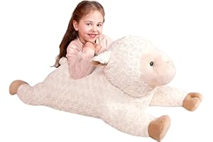 IKASA Peluche Mouton Géant Animal Jouet,Grand Gros Mouton Mignon Moelleux Animaux XXL XL Peluche 78cm Géante Douce Grosse Adorable de Grande Taille,Cadeaux pour Les Enfants Ami (Blanc, 78cm)