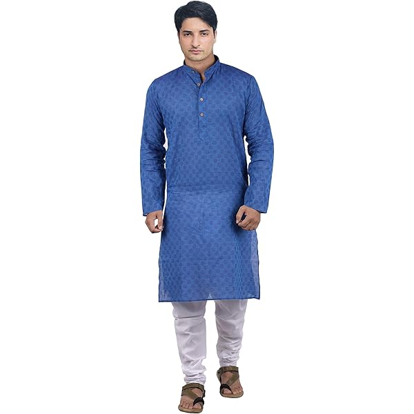 SKAVIJ Kurta Pyjama - Festival Party Dress - Suit for Men Brown S