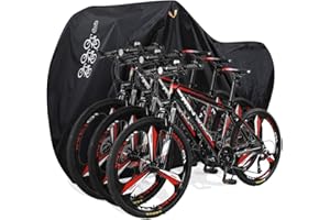 DerBlue Bicycle Cover for 2 or 3 Bikes with Lock Hole, Suitable for Most Adult and Kids Bikes, Outdoor Storage, Waterproof, UV Resistant, 210D Oxford Material