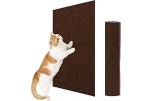 ENONCI Mata do drapania dla kotów, samoprzylepna, ochrona przed zarysowaniem kotów, ochrona mebli, wielokrotnego użytku dla zwierząt domowych (brązowa, 60 cm)