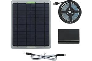 ciciglow Solar-Pflanzenwachstums-Lichtleiste, 20 W, IP65, wasserdichte LED-Pflanzenwachstumslampe mit Batterieschutzbox für Gewächshaus-Hydrokulturpflanzen, Gartenblumen