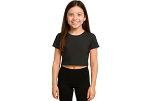 Re Tech UK - Cute Crop Tops for Girls | Soft Stretchy Fabric Girls' T-Shirts for Ages 5–13 | Perfect for School, Dance, Summer Days & Everyday Tween Style