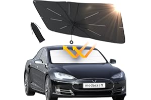 Car Sun Protection Windscreen modacraft UV Protection Parasol Heat Insulated Pull Ring Handle Windscreen Interior Quick Unfolding and Folding Sun Visor for Most Cars SUV MPV Truck