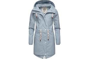 Navahoo Damska kurtka przejściowa, płaszcz przeciwdeszczowy, wodoszczelna, długa, z kapturem, Tropical Stormoo XS-3XL