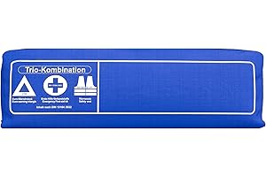 Thomatex® KFZ Kombitasche (3in1) 2025/2026 [DIN 13164-2022] – Lange Haltbarkeit – Erste-Hilfe-Set mit Warndreieck & Warnweste – Blau