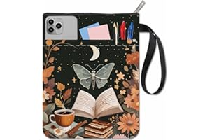 CRASPIRE Insects Book Covers Moon Book Sleeve Flower Book Protector for Paperbacks Washable Fabric Cloth Book Cover with Zipper and Extra Sleeve Pocket for Book Lovers Classmate Gifts