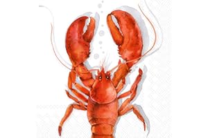 IHR Ideal Home Range - Paper Napkins LOBSTER coral 20-Count 3-Ply Lunch Napkins 6.5 x 6.5 inches