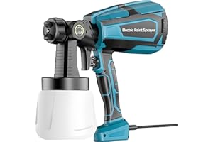 Ozonlife 600W Pistolet a Peinture, Réservoir de 1000 ML,5 Buses/3 Motifs Pistolet Peinture Electrique pour la Peinture de Maison, de Meubles, de clôtures, de plafonds, de Murs, SAO002FR