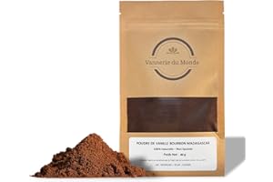 GENERISCH Bourbon Vanille Pulver aus Madagaskar - 40g Beutel - Premium Qualität - Unerschöpft - ungesüßt - 100% natürlich - ideal für Gebäck und Desserts