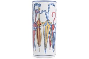 Assorted Collections Ceramic Umbrella Stand | 18″ Tall Porcelain Holder for Umbrellas, Walking Sticks or Planters | Elegant Entrance & Hallway Décor | Durable & Easy to Clean