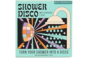 Gift Republic Lampe de douche disco - Eclairage de salle de bain LED étanche - Rechargeable par USB - Amusant et facile à utiliser - Accessoire de salle de bain unique à ventouse