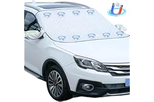 EILYGK Frontscheibenabdeckung Winter, Autoabdeckung Winter 9 Versteckten Magnet Windschutzscheibenabdeckung Scheibenabdeckung Auto für Die meisten Autos und SUV-150x110 cm
