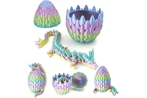 JOYYKO 3D Dragon Egg, 15Inch Crystal Dragon in Dragon Egg,Surprise Egg,Articulated Dragon, Fidget Toys for Executive Home Office Decor,Gift for Boys and Girls (Multicolour)