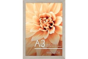 Americanflat Cornice A3 Effetto Legno di Mare - Cornice da Parete in Legno MDF e Vetro Temperato Infrangibile - Da Appendere in Verticale o Orizzontale
