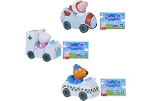 TOPTOYS2U BARGAIN BUNDLES Peppa Pig - Set di veicoli da gioco con personaggi di Suzy Sheep in ambulanza, Freddy Fox in auto della polizia e astronauta Peppa Pig - Set 6
