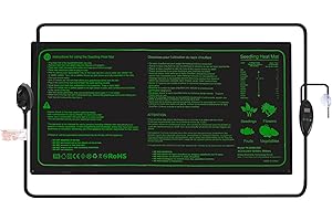 Hyindoor Seedling Heat Mat with Digital Thermostat Combo Set for Seed Germination, Reptiles, Brewing and Incubation Greenhouse, Heating Pad 10"x 20.75"(25 * 50 cm)