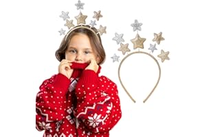 WLLHYF Brokatowa opaska na głowę z gwiazdami, na przyjęcie świąteczne, dla księżniczki, akcesoria do włosów, dla kobiet, dzieci, dorosłych, na święta, przyjęcie urodzinowe