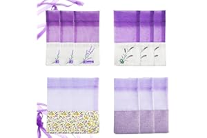 Geila 12pcs Sachet Empty Bags Purple Gauze Cotton-ramie Sacks for Lavender, Spice and Herbs (A)