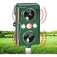 Ultrasonic Animal Repeller Editbar Pest Cat Fox Repellent Solar Battery Operated Waterproof Animal Repeller with 5 Frequency Modes & Timer Rats Deer Bird Scarer Deterrent for Garden Yard Field Farm