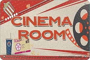 TARIKA Ticket de cinéma en métal - Style rétro - 20,3 x 30,5 cm - Décoration murale pour la maison, la cuisine, la salle de bain, la ferme, le jardin, le garage - Citations inspirantes