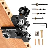 3 in 1 Spike Jig | Adjustable Drilling Guide 0.315/0.394/15mm | 14 Piece Woodworking Kit with End Drill Bits and Positioner f