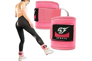 ARMAGEDDON SPORTS Cavigliere Cavi Palestra - Cinghie per Caviglia Polsini Trazioni Esercizi delle Gambe - Machine Cavigliere Fitness Imbottite (2 pezzi) - Allenamento dei Glutei, Leg Curl - Ankle Straps Gym