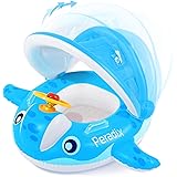 Peradix Bouee Gonflable Bebe Baleine New Cadeau De Boue Bebe Piscine Pour Les Enfants Qui Nagent En Ete Uv Protection Solaire Parapluie Bleu Amazon Fr Jeux Et Jouets