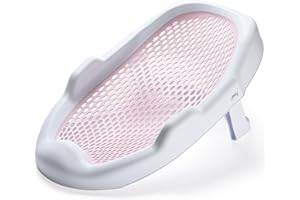 TranquilBeauty Baby Bath Tub with Soft Foam Headrest - Bath Seat and Support for Newborns - New Born Baby Essentials - Bathing Essentials for Infant - Comes with Ring on Top for Easy Hanging Pink