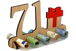 Giftota Regalo de Madera para 71 Cumpleaños - Libro de Visitas de Letrero de Madera de 71 Años para Hombres y Mujeres - Regalo de Dinero de Madera - Decoración de Madera para Amigos y Familiares