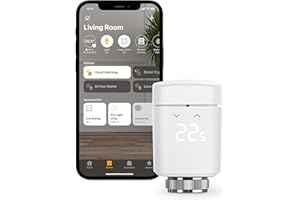 Eve Thermo (Apple Home) – inteligentny termostat grzejnikowy, oszczędność kosztów ogrzewania, nowoczesne sterowanie ogrzewaniem (aplikacja/harmonogramy/obecność), łatwy montaż, do popularnych zaworów