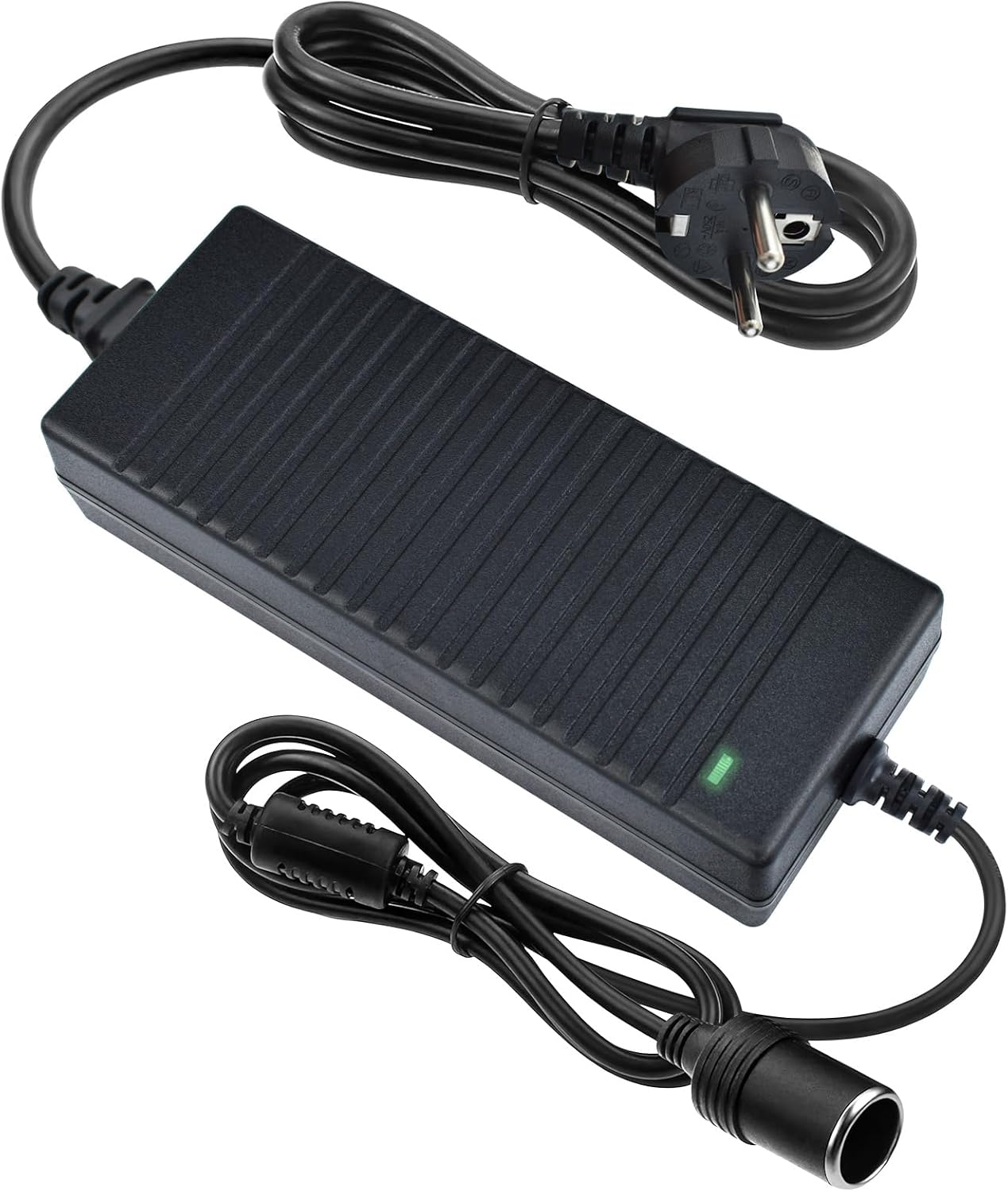 Transformador 240V a 12V 15A Adaptador Mechero Coche, Convertidor CA a CC 180W Fuente de Alimentación para Aspiradora, Refrigerador, Inflador de Neumáticos de Coche