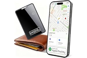 HENDARI [Apple MFi Certified] Slim Wallet Tracker Card 1 Pack, Rechargeable Air Tracker Tag Work with Apple Find My (iOS Only), Smart AirTag Card for Wallet, Passports, Luggage, IP68 Waterproof Tracking Card