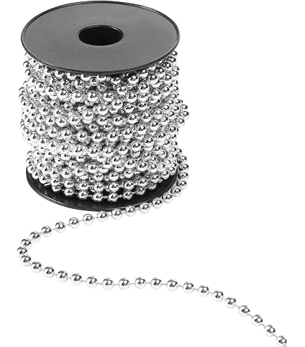 MIJOMA Ghirlanda Di Perle Bianche 8 Mm - Nastro Di Perle Decorative 8 Metri - Collana Di Perle Per Decorazioni Natalizie, Matrimoni, Centrotavola, Avvento