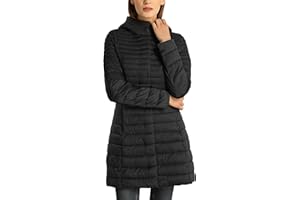 Giolshon Piumino Trapuntato Leggero da Donna, Caldo Giubbotto Invernale Lungo in Cotone Slim con Cappuccio