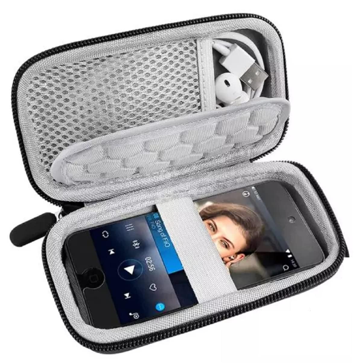 MP3 Player Case, Protective Zipper Pouch for Portable Music Player, Pink,Blue,Black