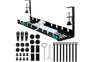 YAKLEE Portacavi Scrivania Organizer per Cavi Sotto La Scrivania, Portacavi Sotto Scrivania Senza Trapano Nascondi Cavi Sotto Scrivania, Scalabile Gestione Dei Cavi Sotto Scrivania per Casa Ufficio