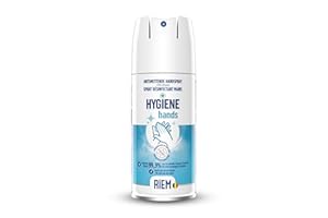 Riem - Hygiene Hands 150 ml - Spray Désinfectant Mains - Contient +70% d'Éthanol - Détruit 99,9% des Virus Enveloppés et des Bactéries - Ne Colle Pas aux Mains
