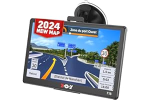 Xgody GPS Voiture 7 Pouces, avec Les Cartes 2024 de la France et de l'europe (Mises à Jour Gratuites à Vie), pour Voitures, P