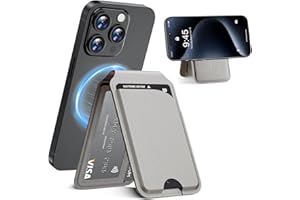 PINPURE Magnetische Brieftasche für iPhone Handy Kartenhalter mit Verstellbarer Ständer 5 Kartenhalter ID Fenster RFID Blocker PU Leder Brieftasche für iPhone 15/14/13/12 Serie, Nicht für iPhone 13/12 Mini