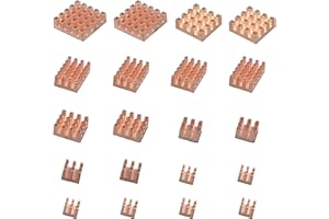 ZDE 20PCS Pure Copper Heatsinks CPU Cooler Heatsinks with Strong Thermal Conductivity Great Heat Dissipation Compatible with Raspberry Pi 5/Raspberry Pi 4 Model B