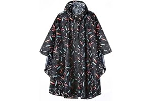 SAPHIROSE PONCHO Regen Poncho Jacke Mantel für Erwachsene mit Kapuze wasserdicht mit Reißverschluss im Freien