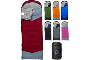 ETGLCOZY Sleeping Bags for Adults Kids, Ultralight Compact w/Compression Sack for Warm & Cold Weather Camping Essentials for Backpacking Hiking Travel Indoor - Unisex Boy Girl Man Woman