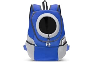 ALLSOPETS Zaino Porta Cane Zaino per Cani Zaini da Moto Regolabili per Piccoli Cani Gatti Portatile e Confortevole Marsupio per Cani per Bicicletta Escursioni Campeggio (Blu Notte, L)
