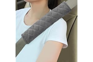 Alyphyly 2 PCS Soft Auto Seat Belt Cover Seatbelt Shoulder Pad Cushions Universal Fit for All Cars and Backpack for a More Comfortable Driving (Dark Grey)