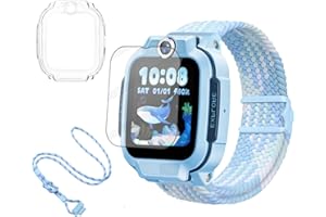 GENERIC 4 in 1 Accessory Set for imoo Z1 Z3 X10 Watch Phone-Nylon/Resin Magnetic Watch Strap&Screen Protector&Clear Case&Neck Strap,Cute Replacement Kit for imoo Kids Smartwatch